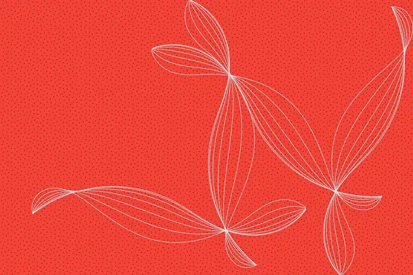 batik çiçek taç yaprağı motifi beyaz çizgili ve kırmızı arkaplan ve küçük siyah noktalı desenli.