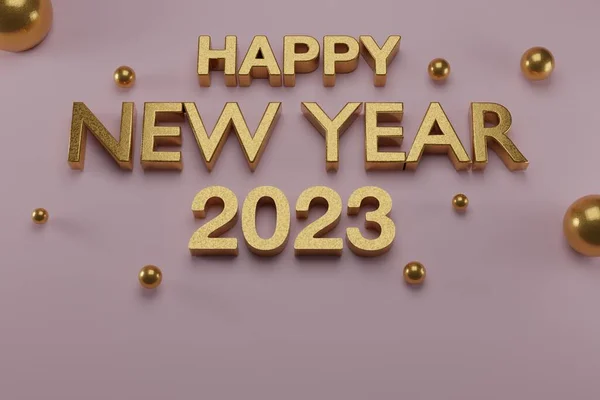 Šťastný Nový Rok 2023 Slovo Místnosti Studio Pozadí Rekreační Oslava — Stock fotografie