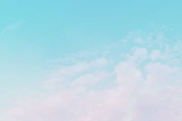Abstract beautiful  pastel blue sky with white cloud background.