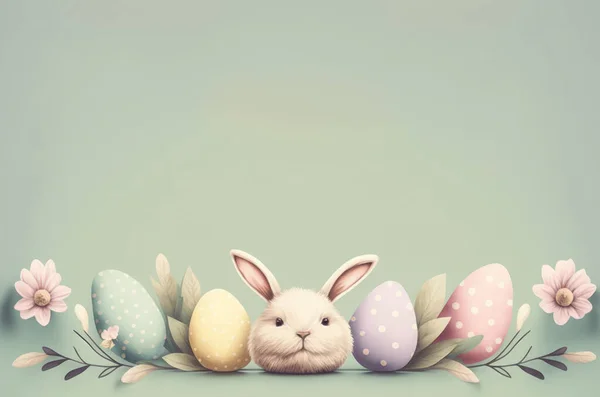 Easter Monday cute illustration graphic with copy space background.
