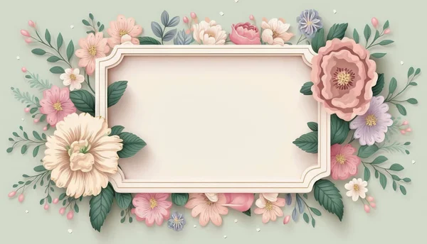 Frame copy space decorate with cute flower background.