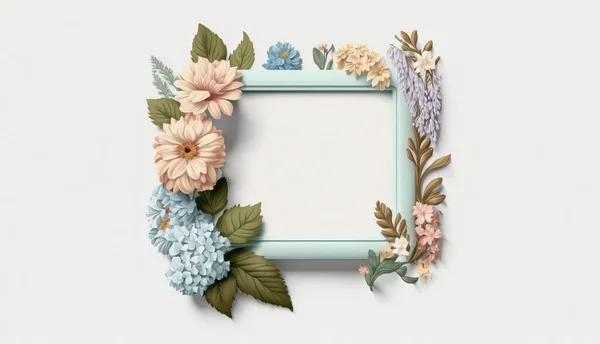 Frame copy space decorate with cute flower background.