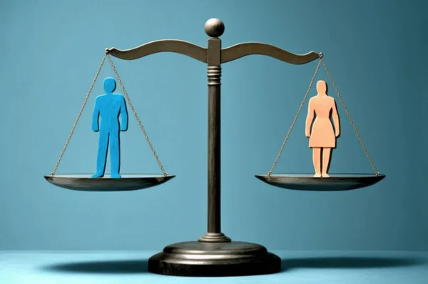 Graphic illustration of gender equality background.
