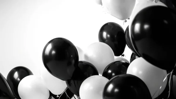 Black and white balloon on white background with copy space.