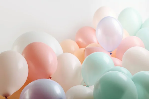 Pastel tone colors of balloon on white  background with copy space.