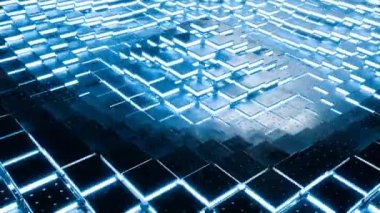 Bilim kurgu ve ışık yansıması arkaplan 3d canlandırma hareketinin arkaplan döngüsü.