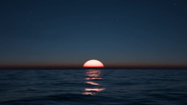 太阳蓝天上闭合海浪的4K影像 — 图库视频影像