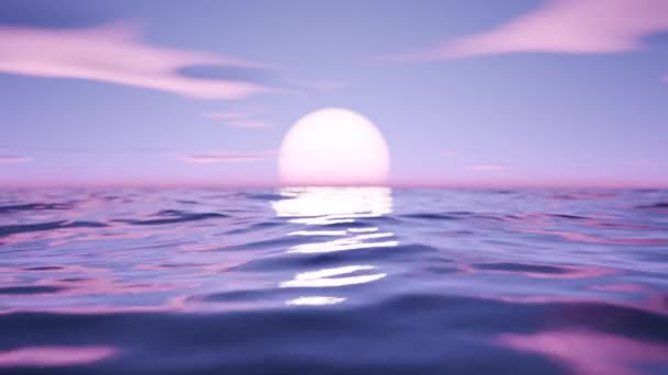 Kapanmış Okyanus Dalgasının Güneş Mavisi Gökyüzündeki Görüntüsü — Stok video