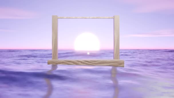 Záběry Uzavřeného Pódia Pro Zobrazení Produktu Pohled Oceán Vlny Modré — Stock video