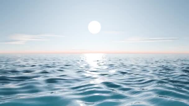Gün Batımında Güzel Okyanus Dalgalarının Görüntüsü — Stok video