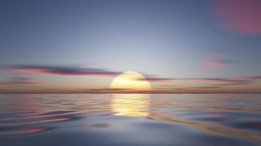 Gün batımında güzel okyanus dalgalarının 4K görüntüsü.