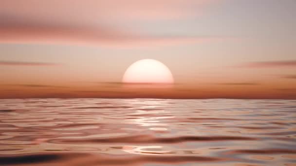 日落天空中美丽的海浪的4K镜头 — 图库视频影像