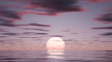 Gün batımında güzel okyanus dalgalarının 4K görüntüsü.