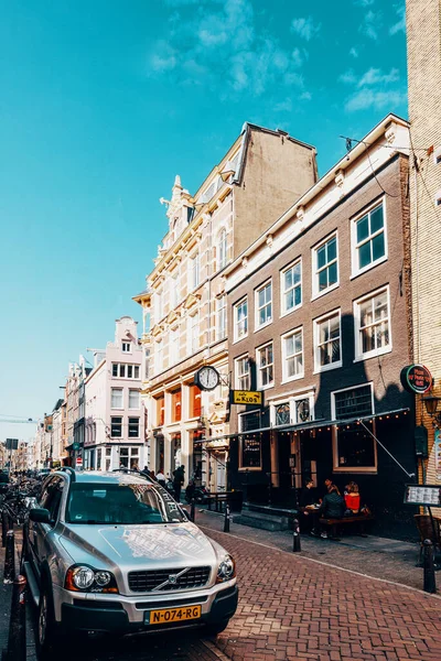 Fußgänger Und Straßenleben Amsterdam — Stockfoto