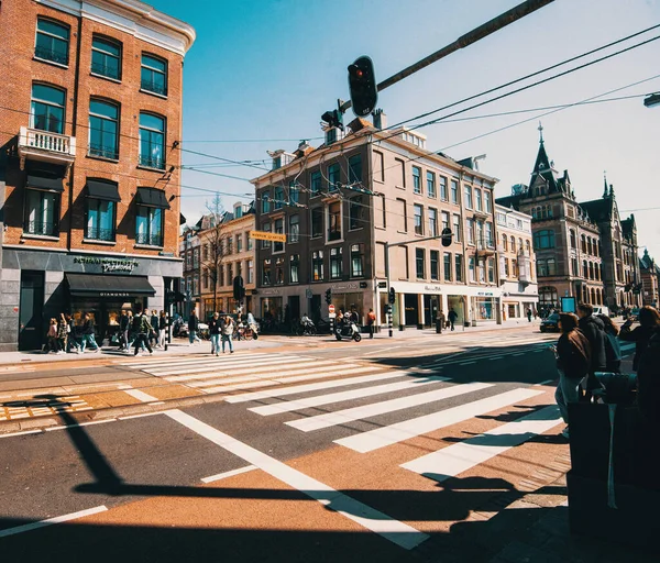 Los Peatones Vida Callejera Amsterdam —  Fotos de Stock