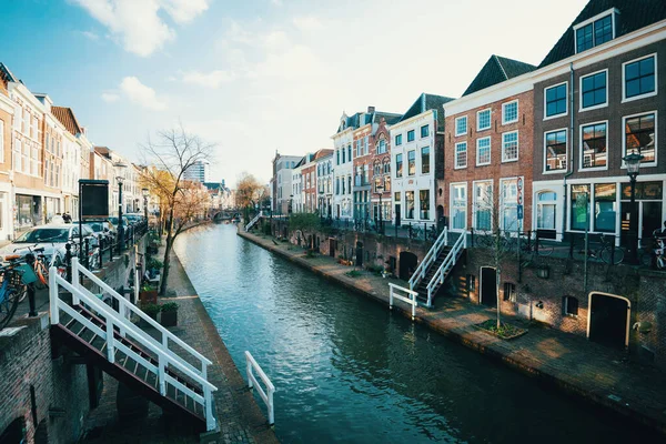 Kanaler Utrecht Nederländerna Stockfoto