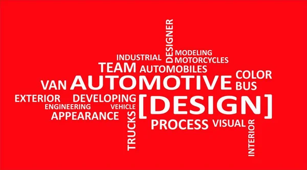 Nuage Mots Articles Liés Design Automobile — Image vectorielle