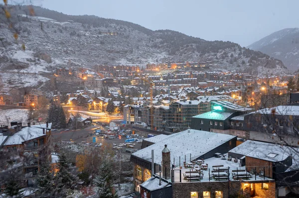 Paisaje Urbano Tarter Una Ciudad Con Pistas Esquí Andorra Los —  Fotos de Stock