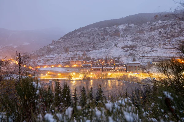 Paysage Urbain Tarter Une Ville Avec Des Pistes Ski Andorre — Photo