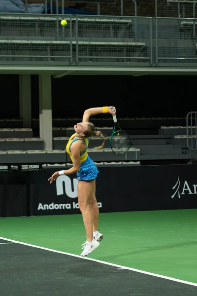 アンドラ ヴェラ アンドラ 2022年11月29日 ウクライナのダヤナ ヤストレムスカが アンドラのポリエスポルティウ アンドラで開催されたクレジット アンドラ オープン女子テニス協会 — ストック写真