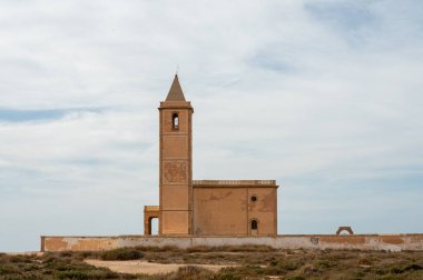 Church of La Almadraba de Monteleva or Church of Las Salinas in Cabo de Gata Park in Almeria, Spain.