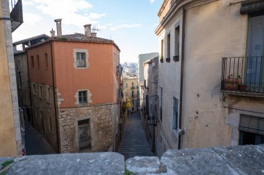 Panorama in Girona in Catalonia in winter of 2023.