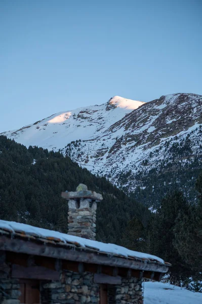 Montañas Los Pirineos Andorra Invierno Con Mucha Nieve — Foto de Stock