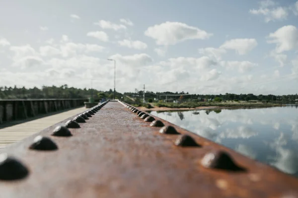 Arroyo Solis Chico Daki Eski Tren Köprüsü Uruguay Altın Sahili — Stok fotoğraf