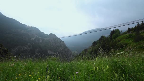 Avrupa Nın Uzun Tibet Köprüsü 600 Metre Uzunluğunda Andorra Daki — Stok video