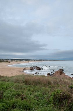 Uruguay 'ın La Pedrera kentindeki Playa del Desplayado' da gün batımı.