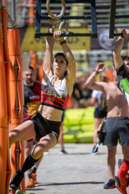 Canillo, Andorra. 8 Temmuz 2023. Andorra 'da düzenlenen 2023 Olimpos Yarışı engelli yarış müsabakasına yarışmacılar katılmaktadır. Canillo, Andorra, 7 Temmuz 2023.