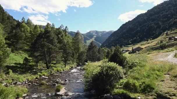 Léto Údolí Incles Andorra Vall Dincles Andorra — Stock video