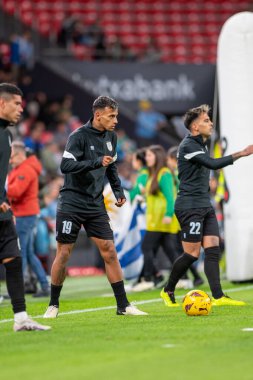 Bilbao, İspanya: 23 Mart 2024: Euskadi ile Uruguay arasında 23 Mart 2024 tarihinde İspanya 'nın Bilbao kentinde oynanan Uluslararası Dostluk karşılaşmasından önce Uruguay Oyuncuları.