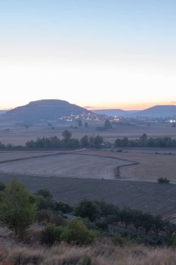 Camino de Santiago 'da gün doğumu Castrojeriz' den Fromista 'ya sahnede..