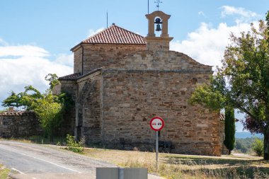 Church at the entrance to the town of El Ravanal del Camino on the Camino de Santiago. clipart