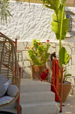 Alacat 'taki bir tatil köyünde güzel bir manzara, Cesme.