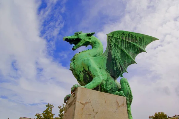 statue of dragon in ljubljana, slovenia