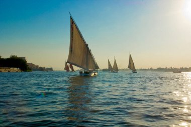  Lüks Mısır 'daki Nil Nehri' nin güzel manzarası