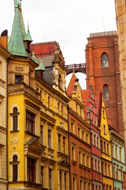 Wroclaw, Polonya 'daki eski güzel şehir manzarası