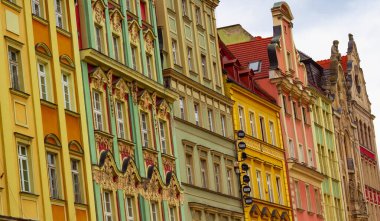 Wroclaw, Polonya 'daki eski güzel şehir manzarası