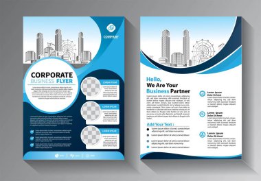 Kapak kitabı sunumunda soyut mavi sıvı grafiksel çember şekli. Minimum broşür düzeni ve modern rapor iş ilanları poster şablonu