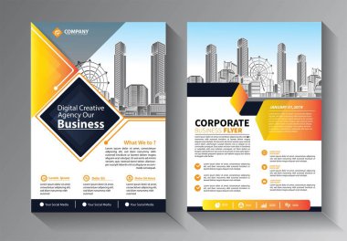 Şirket Kitap Kapağı Tasarım Şablonu A4 'te. Broşür, Yıllık Rapor, Dergi, Poster, İş Sunumu, Portföy, Flyer, Banner, Web Sitesi