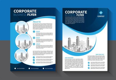 Corporate Business Flyer poster broşürü kapak tasarım planı arka planı, iki renk şeması, A4 boyutunda vektör şablonu
