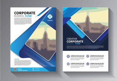 Corporate Business Flyer poster broşürü kapak tasarım planı arka planı, iki renk şeması, A4 boyutunda vektör şablonu