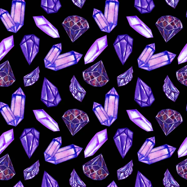 Κομψό Doodle Πολύτιμος Λίθος Κρύσταλλο Jewely Ροκ Ακουαρέλα Χέρι Που — Φωτογραφία Αρχείου