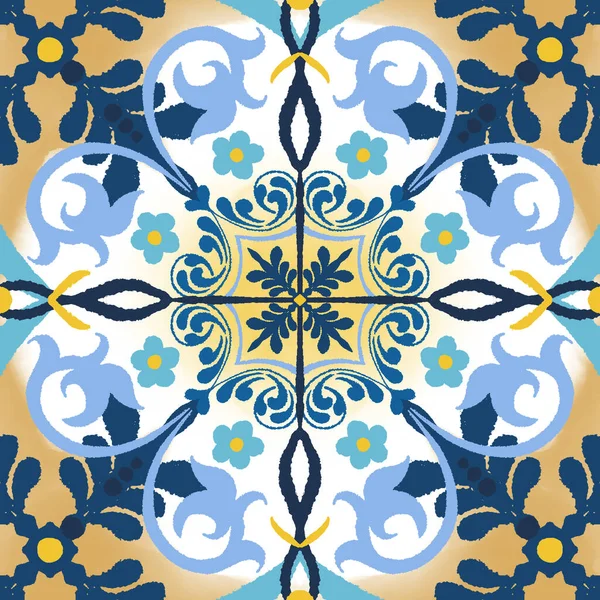 Verschiedene Orientalische Farbenfrohe Dekorationen Kombinierten Sich Einer Nahtlosen Musterillustration Handgezeichnete — Stockfoto