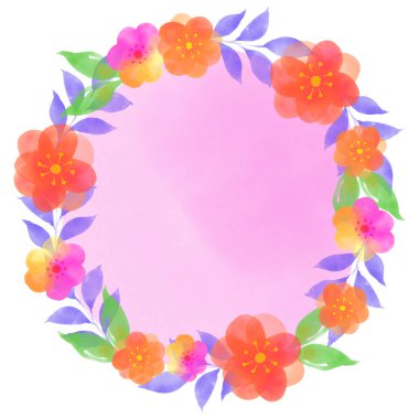 Suluboya illüstrasyon erik çiçeği, sakura çiçeği botanik çiçek buketi beyaz arka planda izole edilmiş resim