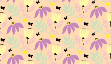 Kusursuz desenli, yaratıcı dekoratif çiçekli modern renkli tarzlı. Duvarda parmak izi, yastık, dekorasyon iç dekorasyon, bebek giyimi ve gömlek, tebrik kartı, moda kumaşı.. 