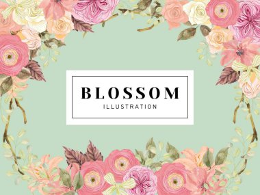 Illustration of a Bridal flower bouquet blooming petal bud illustration for your projects, template and invitations.