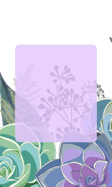Template Label Banner Border Invitation Charming Petal Blossom Illustration — Stock Photo, Image
